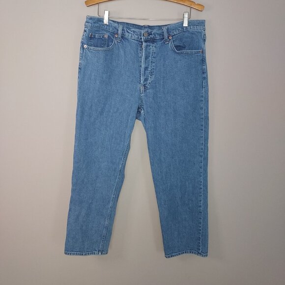 Gap Button Fly Cheeky Straight High Rise Jeans Size 16/33 - Picture 4 of 11